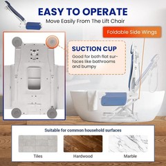 Electric Bath Lift Chair 300 Lb Capacity Waterproof Battery Powered Mobi-Lift