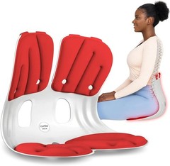 Portable Ergonomic Back Support for Office and Home – Red, 16.5 x 12.7 in