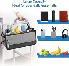 Large Walker Basket for Folding Walkers Foldable Walker Storage Bag for Elderly