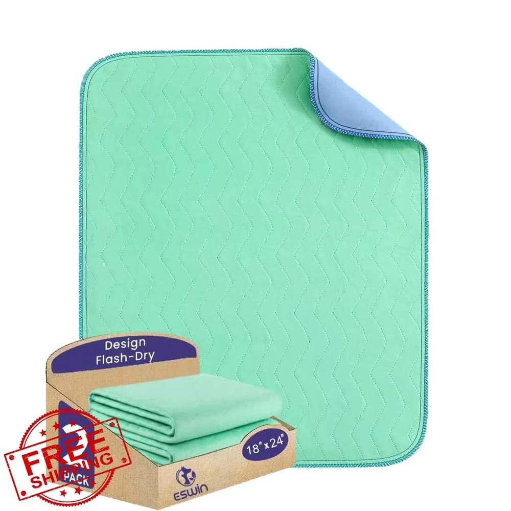ESWIN Green 18×24 4pk Washable Underpads