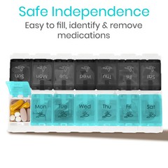 Weekly AM/PM Push Button Pill Planner