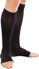 Therafirm Ease Open-Toe Knee High 15-20mmHg (Black, Large Short)