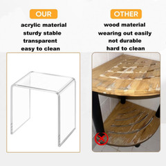 Clear Acrylic Stool Bathroom Shower Stool for inside Shower Holds up to 700Lbs 1
