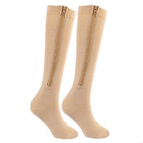 Zipper Compression Socks 20-30 mmHg Closed Toe for Varicose Vein Edema Men Women