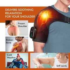 Shoulder Heating Pad Massage – 3 in 1 Cordless Electric Vibration Heated Brace