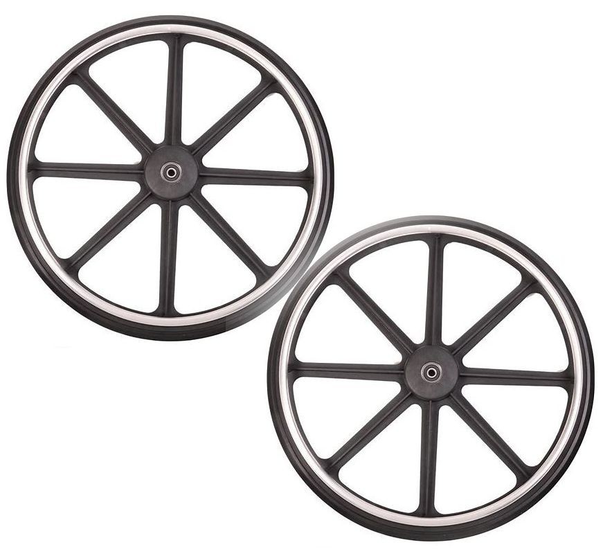 new pr 24″ x 1″ DRIVE Medline Wheelchair Rear Wheels Solid Tires 8 Spoke 12mm ID