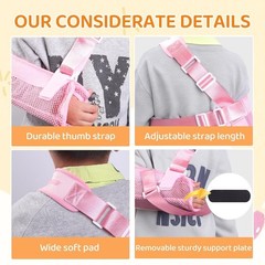 Kids Upper Extremity Arm Sling Shoulder Immobilizer Support Brace Pink Size S