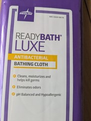 Medline ReadyBath Antibacterial Thick Adult Bath Wipes, 4 Wipes, 8×8″ Scented