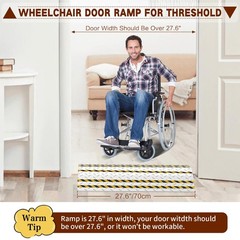 Door Threshold ramp 27.6″ W*18.9″ L, Metal Bridge Doorway Threshold ramp to g