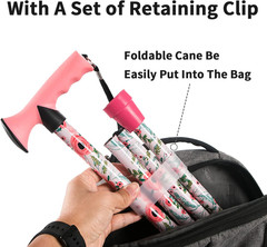 Walking Cane for Seniors, Lightweight Aluminum, Foldable, Adjustable Height, Non