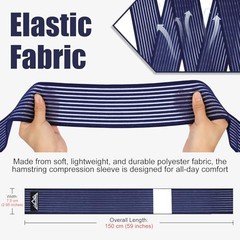 2 Pcs Hamstring and Thigh Compression Wraps, Adjustable 150 cm/59 in Dark Blue