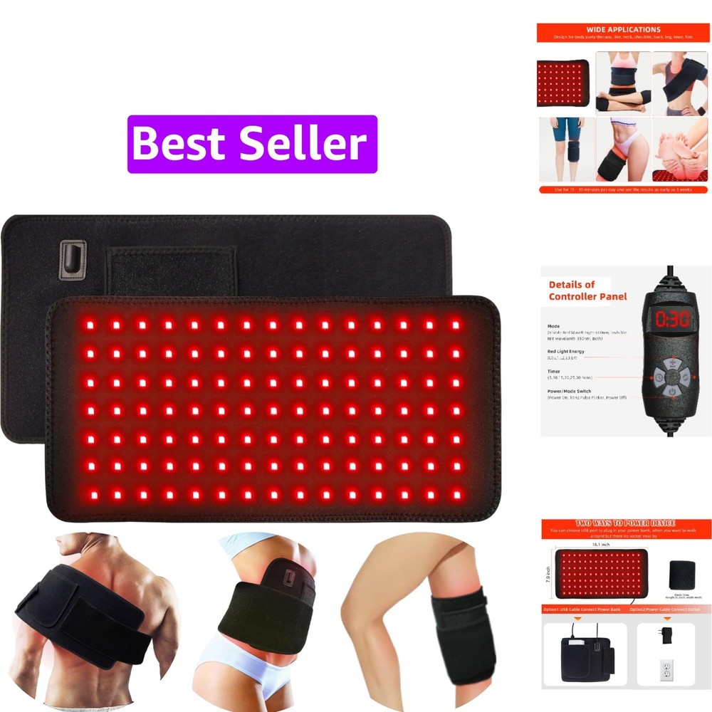 Red Light Pad for Body Back Knee Shoulder Hands Feet 660nm 850nm Home Use 3 C…