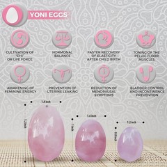 GIA Certified Yoni Stones Nephrite Jade Set of 3 | Pelvic Floor Exercise Devi…