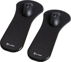 Deluxe 2pc Black Armrest Extender, Ergonomic Wrist Support Desk/Chair Mount