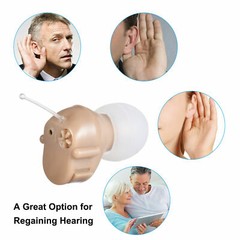 JINGHAO 1 Pair Hearing Mini Sound Amplifier Enhancer Battery Power US