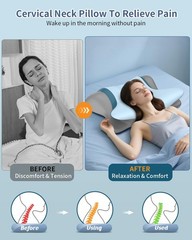 Cervical Neck Pillow for Pain Relief – Ergonomic Side Sleeper Pillow for Neck…