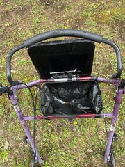 Purple & Black Foldable 4-Wheel Rollator Walker With Seat for Adults/Seniors