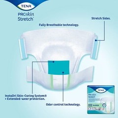 TENA Stretch Super Briefs, Incontinence, Disposable, Heavy Absorbency, Large/XL,