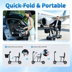 4-Wheel Mobility Scooter for Adults Seniors 18.6 Mile 300lbs Electric Scooter