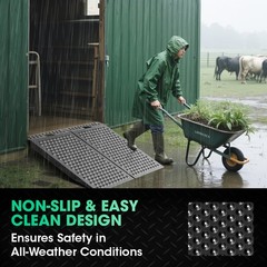 VNN 36″ x 24″ Shed Ramp for Riding Mower 750 LB Anti-Slip Punch Plate Ramp Black
