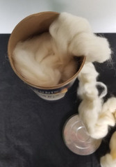 Vintage 1/2 lb 100% Lamb’s Wool Padding In Heavy Double Seal Tube Scholl Mfg Co