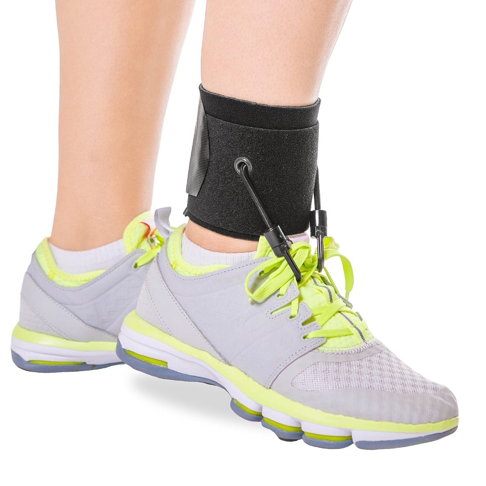 BraceAbility AFO Foot Drop Brace – Adjustable Soft Ankle S/M, Black