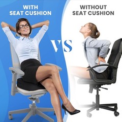 Ergonomic Memory Foam Seat Cushion for Office Chair – Pain Relief & Comfort