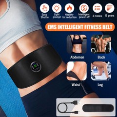 43in-59in EMS Abdominal Muscle Toning Trainer ABS Stimulator Toner Fitness Belt