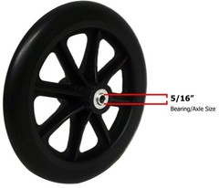 8″ x 1″ Heavy Duty Front Wheelchair Wheel (Each), 5/16″ (8 mm) Bearing, 2-3/8…