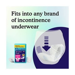 Because Adult Incontinence Booster Pads for Women&Men-Overnight Absorbency -20ct