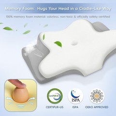 Missleep Cervical Neck Pillow – Memory Foam for Neck Pain Relief