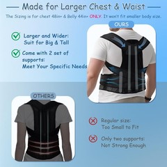 Plus Size Posture Corrector for Women & Men, Adjustable Back XXX-Large, Black