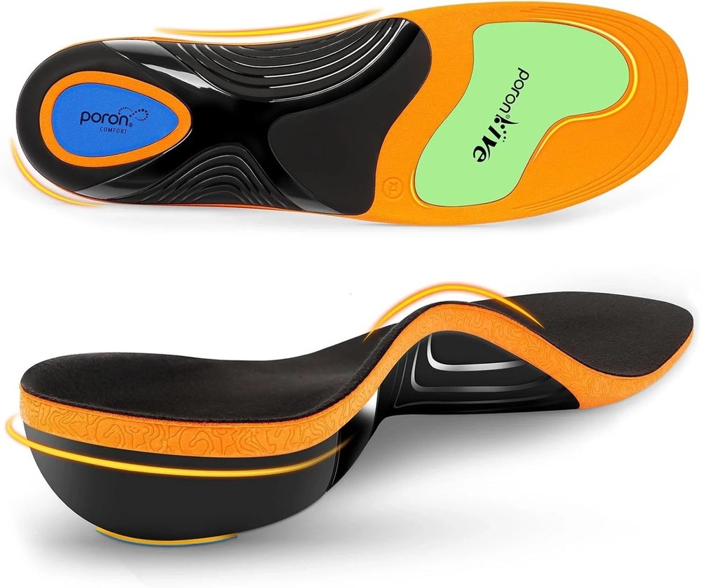 1 Pair Heavy Duty Plantar Fasciitis Relief Orthotics,High Arch Support Insoles-L