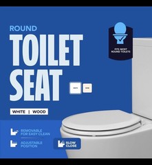 HIGHCRAFT Premium Round Toilet Seat with Slow-Close Design, Round, White
