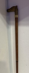 Vintage Wood & Solid Brass Horse Head Cane Walking Stick 35″ # 7194