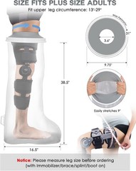 Reusable Extra Wide Full Leg Cast Protector – Non-Slip Design for Shower Safety