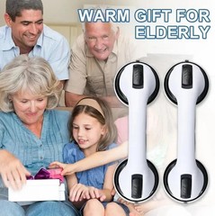 Suction Grab Bars 2 Pack Shower Handle Bathroom Safety Support No Drill