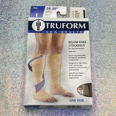Truform 2 Pair Below Knee OT 20-30mmHg Stockings Beige Size Large