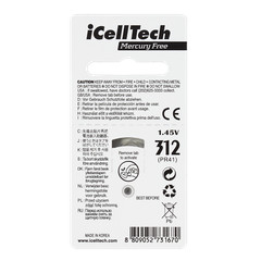 iCellTech Size 312 1.45V Hearing Aid Batteries (180 Pack) + Free Battery Buddy
