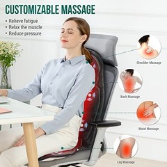 Back Massager with Heat, Memory Foam Chair Massage Pad, 5 Massage New Black