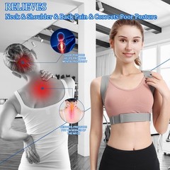 HTOGQCQ Posture Corrector for Women and Men, Adjustable Back X-Large, Gray