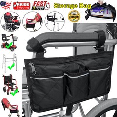 3X Wheelchair Side Pouch Storage Bag Armrest Pocket Organizer Holder Pocket US