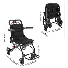 Lightweight Folding Wheelchair for Adults Seniors Portable Transport Chair