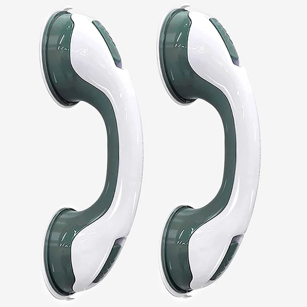 2 Pack 12” Suction Shower Grab Bars Safety Handle Grip for Elderly Bathtub