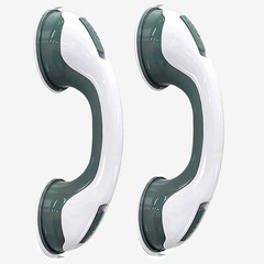 2 Pack 12” Suction Shower Grab Bars Safety Handle Grip for Elderly Bathtub