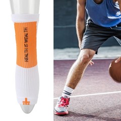 White and Orange Sports Heel Socks Ankle Protection Foot Sleeve Support WT