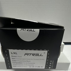 Fitrell Compression Socks/Hose 3 Pairs White/Grey/Black L/XL Polyamide Blend