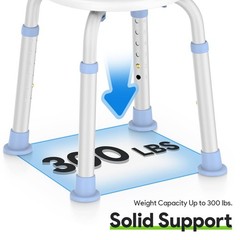 Adjustable 360° Rotating Shower Seat for Tub & Small Bathtub – 300lb Capacity, A