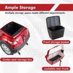 Heavy Duty 4-Wheel Mobility Scooters 31 Miles 3-Speed 800W 500lbs Capacity