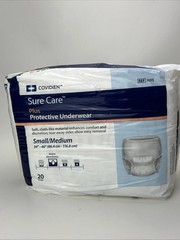 Covidien Sure Care 1605 Adult Disposable Pull On Up Underwear Diapers S/M 20 Ct